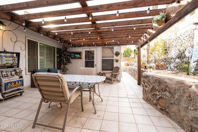 view of patio with a pergola