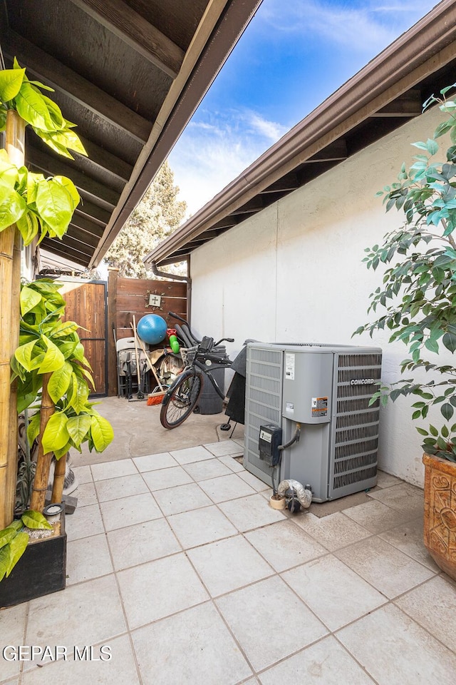 view of patio featuring central AC unit