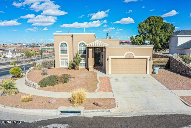 view of front of house with a garage