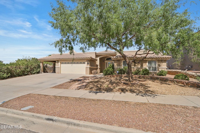 view of front of house with a garage