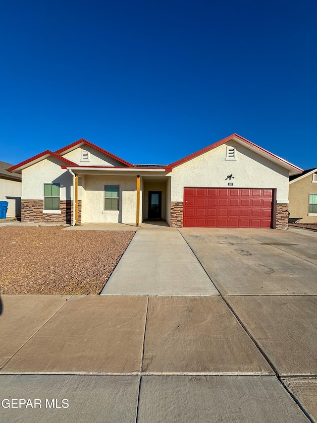 view of front of house with a garage