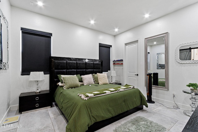 view of tiled bedroom