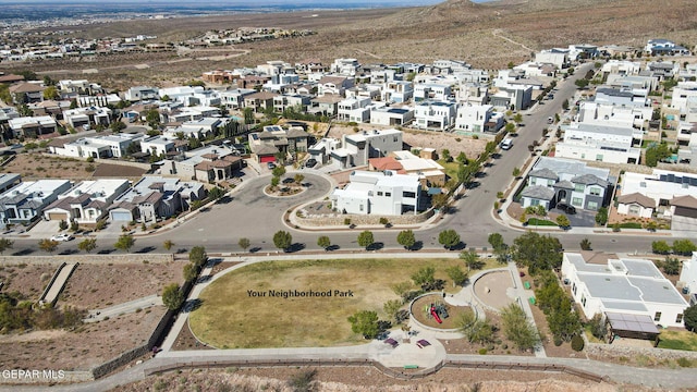 aerial view with a residential view