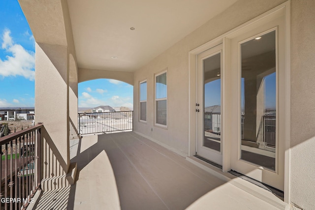 balcony with a residential view