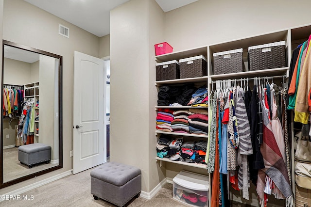 closet featuring visible vents