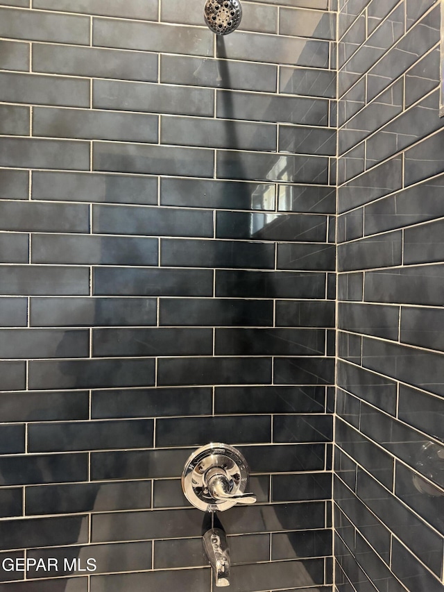 details with tiled shower