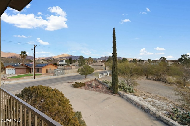 view of street with a mountain view