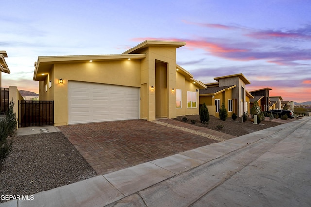 view of front of property featuring a garage