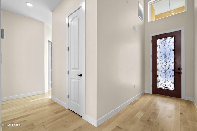 entryway featuring light hardwood / wood-style floors