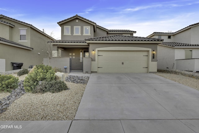 view of front of property featuring a garage