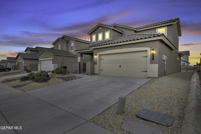 view of front facade with a garage