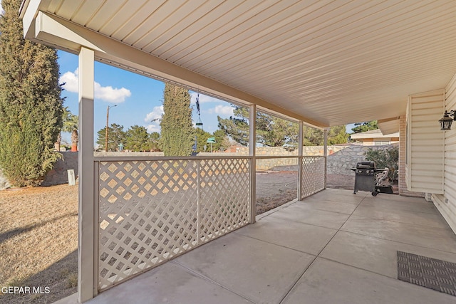 view of patio / terrace featuring a grill