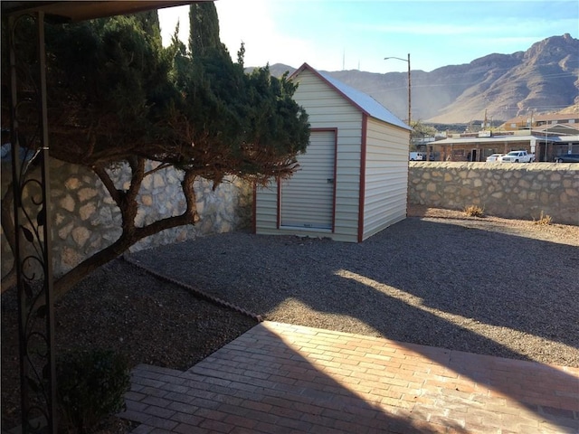 exterior space with a mountain view