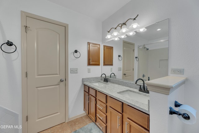 bathroom featuring vanity and tile patterned floors