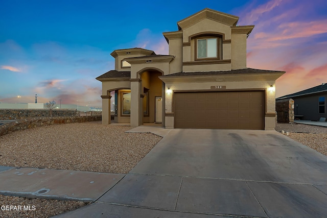 view of front facade with a garage