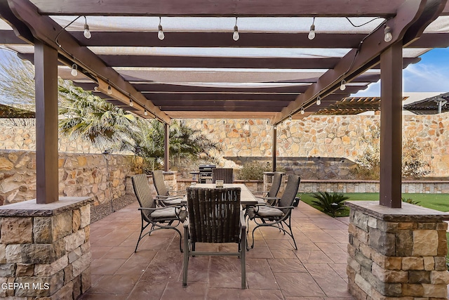 view of patio with a pergola