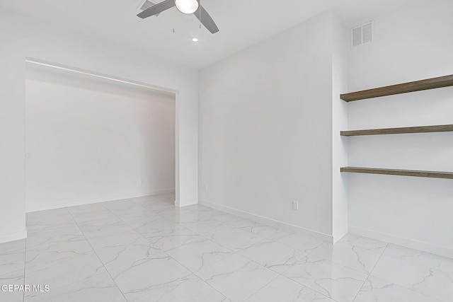 unfurnished room featuring ceiling fan