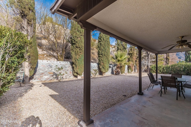 view of patio / terrace with ceiling fan