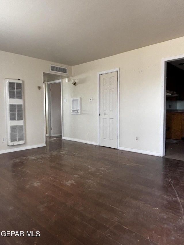 interior space with dark wood-type flooring