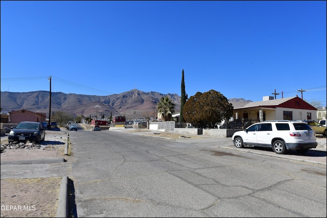 view of road with a mountain view