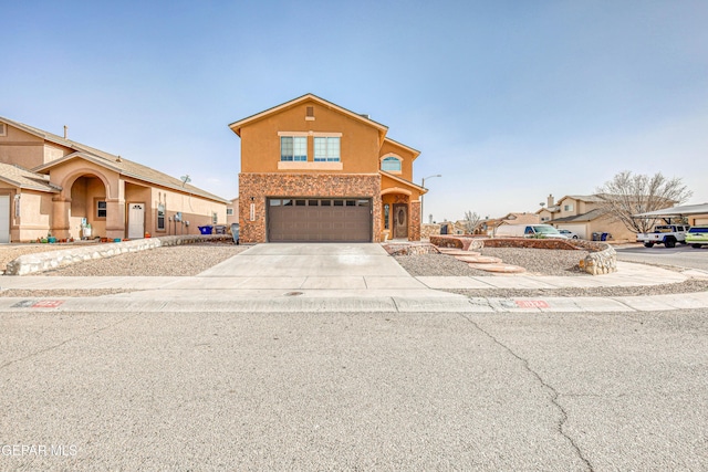 view of property featuring a garage