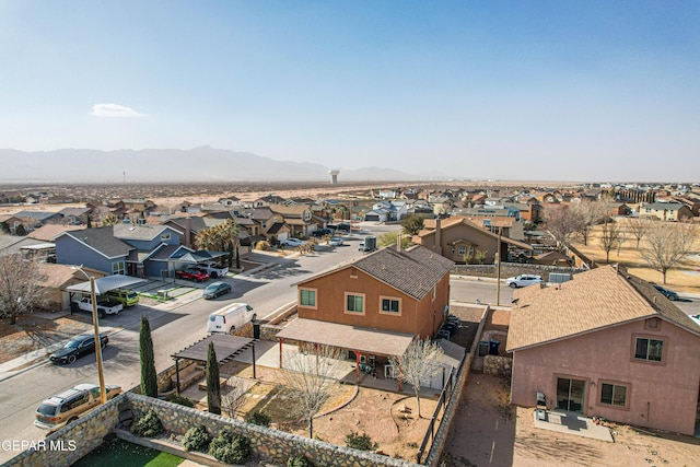 bird's eye view featuring a mountain view