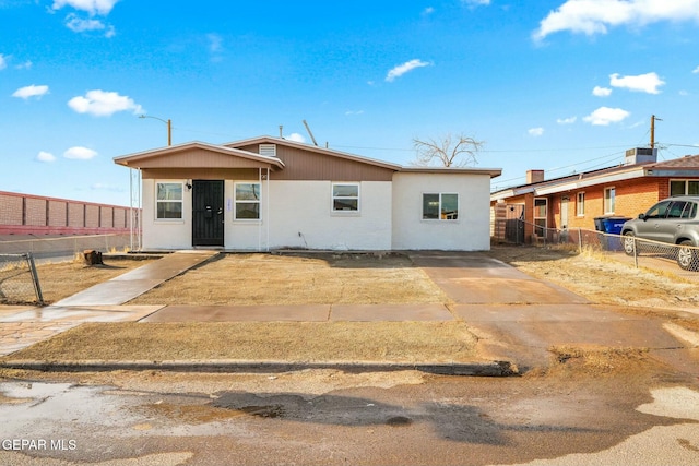 view of single story home