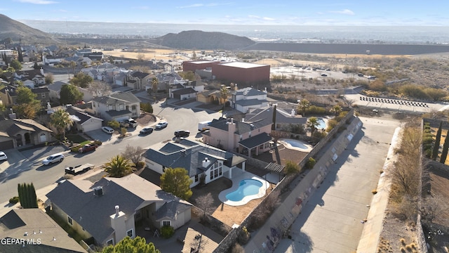 aerial view with a mountain view