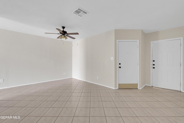 empty room featuring ceiling fan