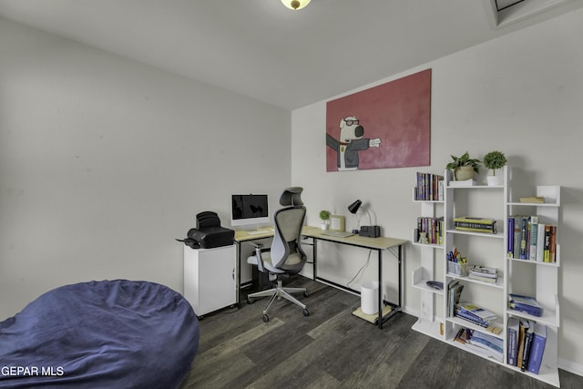 office featuring dark hardwood / wood-style flooring