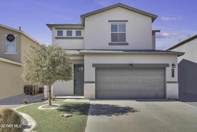 view of front of house with a garage