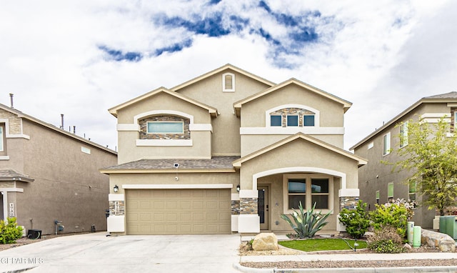 view of front facade featuring a garage