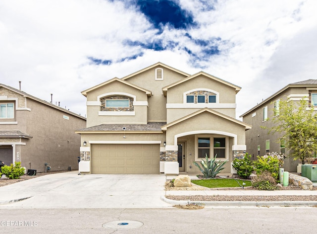 view of front of property featuring a garage