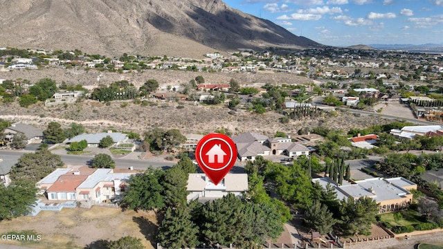 909 Singing Hills Dr, El Paso, TX 79912 - aerial view of property and surrounding area featuring nearby suburban area and a mountainous background