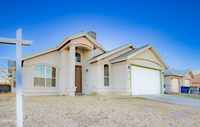 view of front of house with a garage