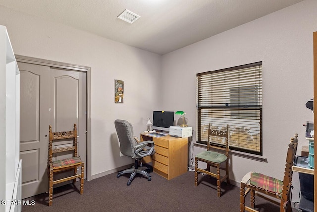 view of carpeted office