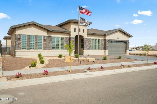 view of front of house with a garage