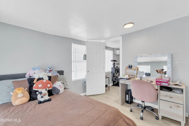 bedroom featuring light hardwood / wood-style flooring