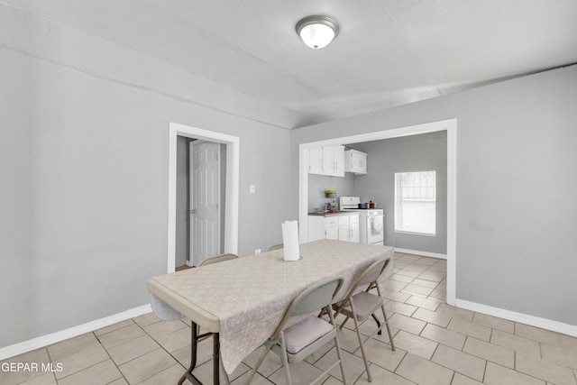 view of tiled dining space