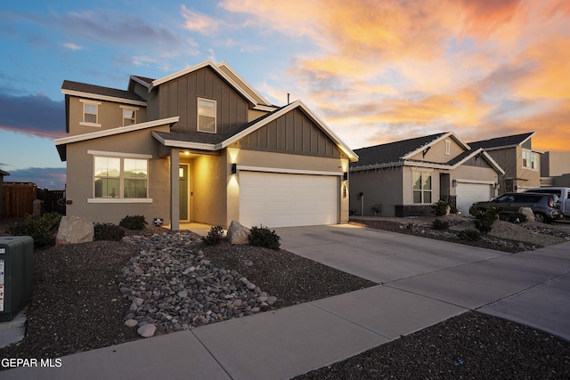 view of front facade with a garage