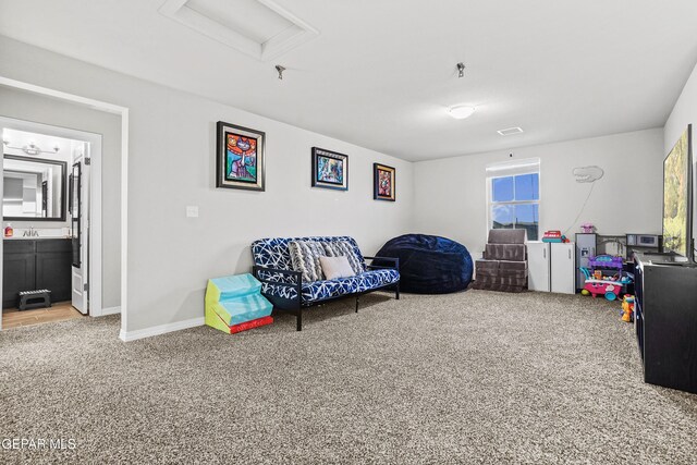 sitting room with carpet