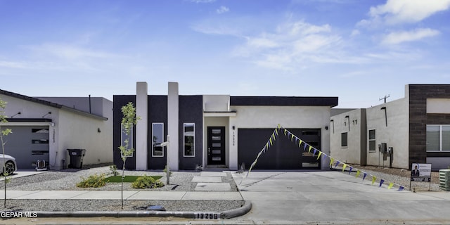 contemporary home featuring a garage