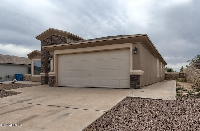 view of property exterior with a garage