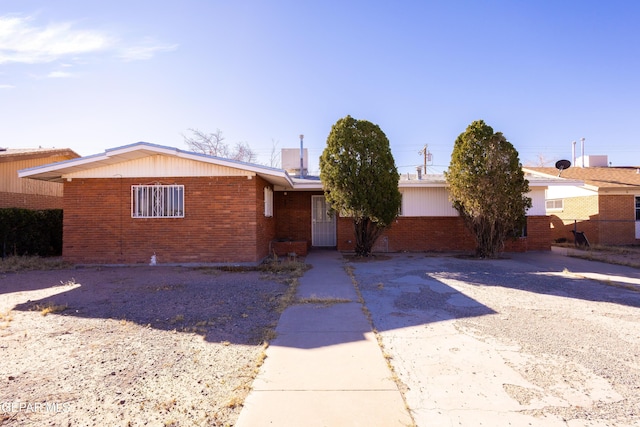 view of single story home