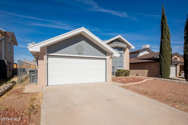 view of front facade with a garage