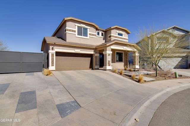 view of front of house with a garage