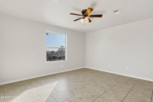 unfurnished room with ceiling fan