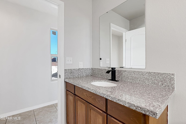 bathroom featuring vanity and tile patterned floors