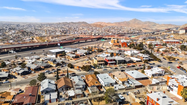 aerial view with a mountain view