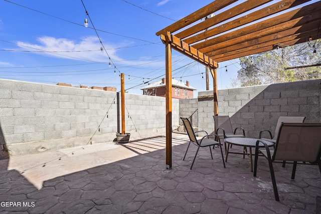 view of patio / terrace with a pergola